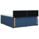 Boxmadras med topmadras med hovedgærde Blå 140 x 190 cm Stof