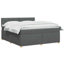 Boxmadras med topmadras Mørkegrå 140 x 190 cm Stof