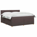 Boxmadras med topmadras Mørk Brun 140 x 190 cm Stof