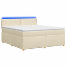 Boxmadras med topmadras Cremefarvet 140 x 190 cm Stof