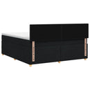 Boxmadras med topmadras med hovedgærde Sort 140 x 200 cm Stof
