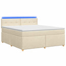 Boxmadras med topmadras Cremefarvet 140 x 200 cm Stof