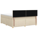 Boxmadras med topmadras Cremefarvet 140 x 200 cm Stof