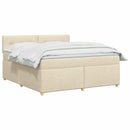 Boxmadras med topmadras Cremefarvet 140 x 200 cm Stof