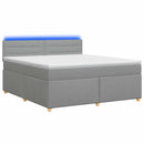 Boxmadras med topmadras Lysegrå 160 x 200 cm Stof
