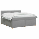 Boxmadras med topmadras Lysegrå 160 x 200 cm Stof
