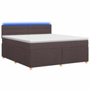 Boxmadras med topmadras Mørk Brun 160 x 200 cm Stof