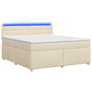 Boxmadras med topmadras Cremefarvet 160 x 200 cm Stof