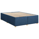 Boxmadras med topmadras med hovedgærde Blå 160 x 200 cm Stof