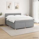 Boxmadras med topmadras Lysegrå 160 x 200 cm Stof