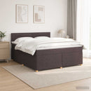 Boxmadras med topmadras Mørk Brun 160 x 200 cm Stof