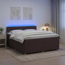 Boxmadras med topmadras Mørk Brun 160 x 200 cm Stof