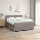 Boxmadras med topmadras Gråbrun 180 x 200 cm Stof