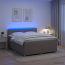 Boxmadras med topmadras Gråbrun 180 x 200 cm Stof