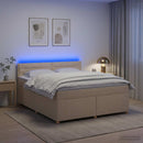 Boxmadras med topmadras Cremefarvet 180 x 200 cm Stof