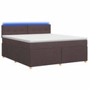 Boxmadras med topmadras Mørk Brun 180 x 200 cm Stof