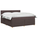 Boxmadras med topmadras Mørk Brun 180 x 200 cm Stof