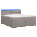 Boxmadras med topmadras Gråbrun 180 x 200 cm Stof