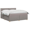 Boxmadras med topmadras Gråbrun 180 x 200 cm Stof