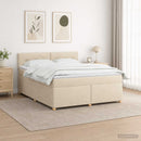 Boxmadras med topmadras Cremefarvet 140 x 200 cm Stof