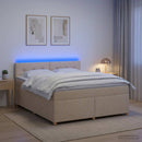 Boxmadras med topmadras Cremefarvet 140 x 200 cm Stof