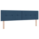 Boxmadras med topmadras med hovedgærde Blå 180 x 200 cm Stof