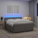 Boxmadras med topmadras Lysegrå 160 x 200 cm Stof