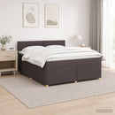 Boxmadras med topmadras Mørk Brun 140 x 190 cm Stof