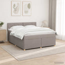 Boxmadras med topmadras Gråbrun 180 x 200 cm Stof