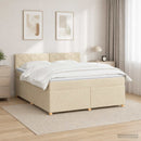 Boxmadras med topmadras Cremefarvet 180 x 200 cm Stof