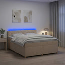 Boxmadras med topmadras Cremefarvet 140 x 190 cm Stof
