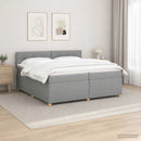 Boxmadras med topmadras Lysegrå 200 x 200 cm Stof