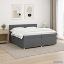 Boxmadras med topmadras Mørkegrå 200 x 200 cm Stof