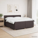 Boxmadras med topmadras Mørk Brun 200 x 200 cm Stof
