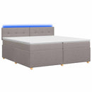 Boxmadras med topmadras Gråbrun 200 x 200 cm Stof