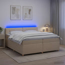 Boxmadras med topmadras Cremefarvet 200 x 200 cm Stof