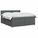 Boxmadras med topmadras Mørkegrå 200 x 200 cm Stof