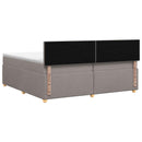 Boxmadras med topmadras Gråbrun 200 x 200 cm Stof