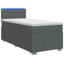 Boxmadras med topmadras Mørkegrå 80 x 200 cm Stof