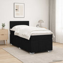 Boxmadras med topmadras med hovedgærde Sort 100 x 200 cm Stof