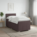Boxmadras med topmadras Mørk Brun 90 x 200 cm Stof