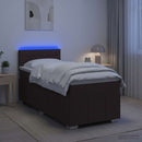 Boxmadras med topmadras Mørk Brun 100 x 200 cm Stof