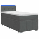 Boxmadras med topmadras Mørkegrå 80 x 200 cm Stof
