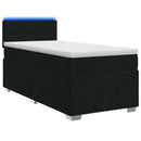 Boxmadras med topmadras med hovedgærde Sort 80 x 200 cm Stof