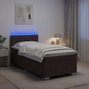Boxmadras med topmadras Mørk Brun 90 x 200 cm Stof