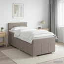 Boxmadras med topmadras Gråbrun 100 x 200 cm Stof