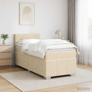 Boxmadras med topmadras Cremefarvet 80 x 200 cm Stof