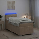 Boxmadras med topmadras Cremefarvet 80 x 200 cm Stof