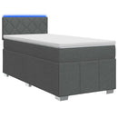 Boxmadras med topmadras Mørkegrå 80 x 200 cm Stof