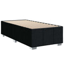 Boxmadras med topmadras med hovedgærde Sort 80 x 200 cm Stof